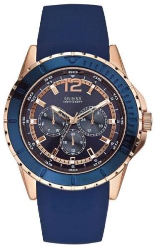 Guess Herrklocka W0485G1 Sporty Blå/Gummi Ø46 mm