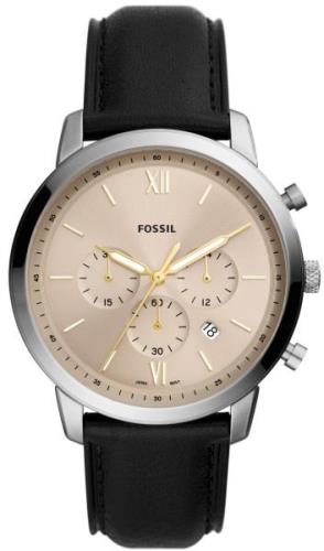 Fossil Herrklocka FS5885 Neutra Vit/Läder Ø44 mm