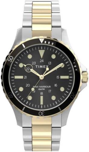 Timex Herrklocka TW2U55500 Svart/Gulguldtonat stål Ø41 mm