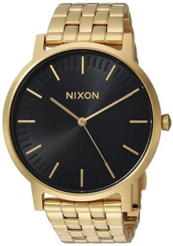 Nixon Herrklocka A10572042-00 Svart/Gulguldtonat stål Ø40 mm