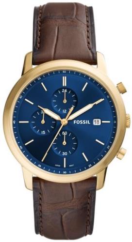 Fossil Herrklocka FS5942 Minimalist Blå/Läder Ø42 mm