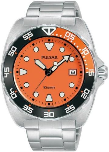 Pulsar Herrklocka PS9677X1 Regular Orange/Stål Ø45 mm