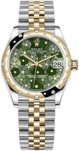 Rolex Damklocka 278343RBR-0032 Datejust 31 Grön/18 karat gult guld