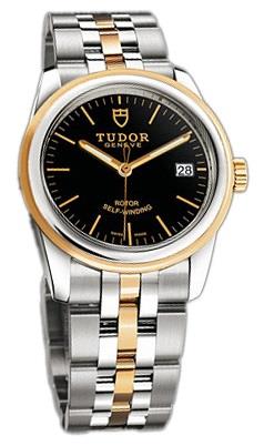 Tudor 55003-68053-BIDSTL Glamour Date Svart/18 karat gult guld Ø36 mm