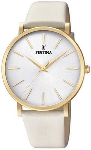 Festina Damklocka F20372-1 Silverfärgad/Läder Ø38 mm