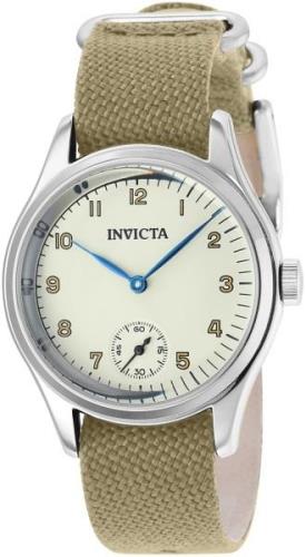 Invicta Herrklocka 37071 Vintage Beige/Textil Ø33 mm