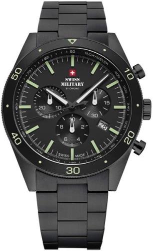 Swiss Military Herrklocka SM34079.03 Chrono Svart/Stål Ø43 mm