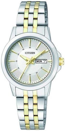 Citizen Damklocka EQ0608-55AE Elegance Silverfärgad/Gulguldtonat