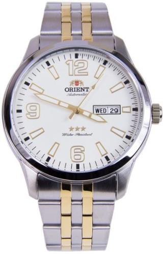 Orient 3 Star Herrklocka SAB0B005WB Vit/Gulguldtonat stål Ø43 mm