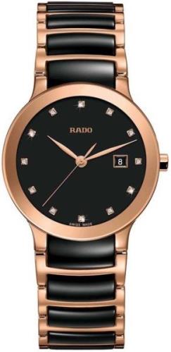 Rado Damklocka R30555732 Centrix Svart/Roséguldstonat stål Ø28 mm