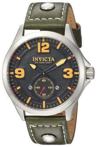 Invicta Herrklocka 22529 Aviator Svart/Läder Ø44 mm