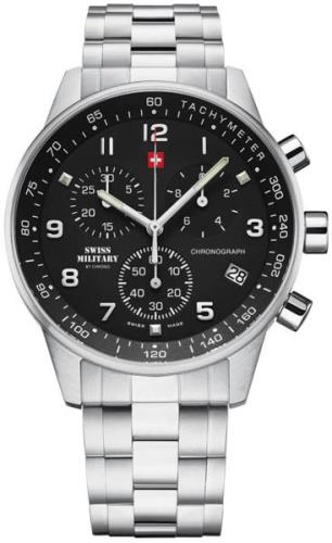 Swiss Military Herrklocka SM34012.01 Chrono Svart/Stål Ø41 mm