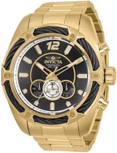 Invicta Herrklocka 31475 Bolt Svart/Gulguldtonat stål Ø52 mm