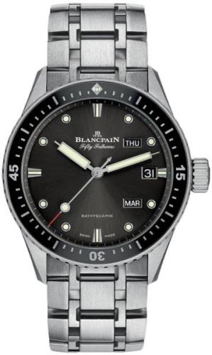 Blancpain Herrklocka 5071-1110-70B Fifty Fathoms Svart/Stål Ø43 mm