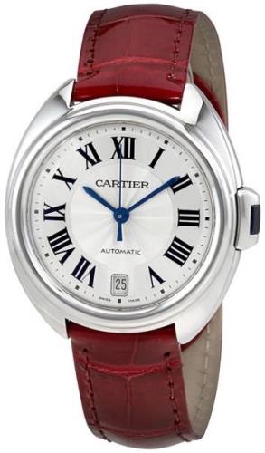 Cartier Damklocka WSCL0017 Cle de Silverfärgad/Läder Ø35 mm