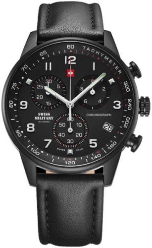 Swiss Military Herrklocka SM34012.08 Chrono Svart/Läder Ø41 mm