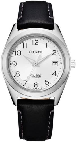 Citizen Damklocka FE6150-18A Titanium Silverfärgad/Läder Ø34 mm