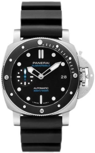 Panerai Herrklocka PAM01683 Submersible Svart/Gummi Ø42 mm