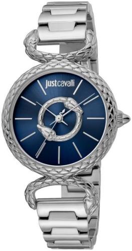 Just Cavalli Damklocka JC1L148M0055 Animalier Blå/Stål Ø32 mm