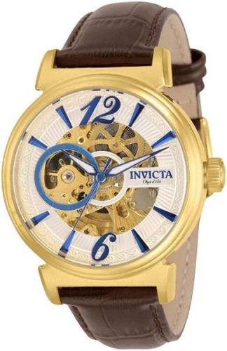 Invicta Herrklocka 30462 Objet D Art Silverfärgad/Läder Ø41 mm