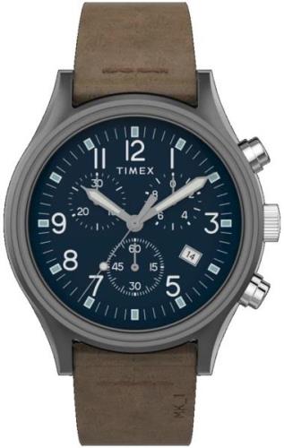 Timex Herrklocka TW2T68000 Blå/Läder Ø42 mm