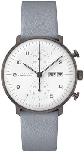 Junghans Herrklocka 27/4008.04 Max Bill Vit/Läder Ø40 mm