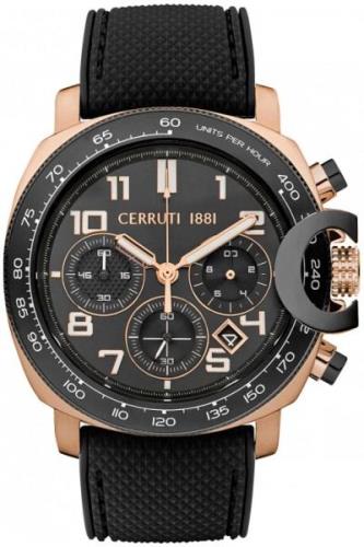 Cerruti 1881 Herrklocka CIWGO2206802 Svart/Gummi Ø46 mm