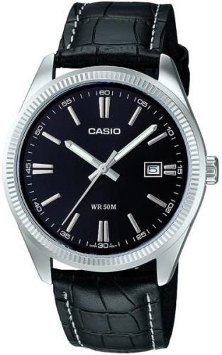 Casio Herrklocka MTP-1302PL-1A Svart/Läder Ø38 mm