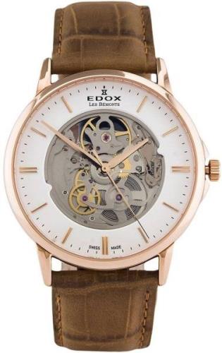 Edox Herrklocka 85300-37R-AIR Les Bemonts Vit/Läder Ø42 mm