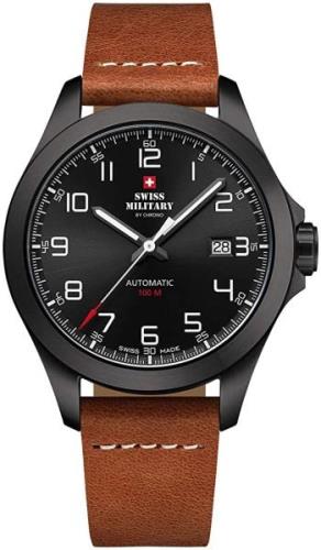 Swiss Military Herrklocka SMA34077.05 Chrono Svart/Läder Ø42 mm