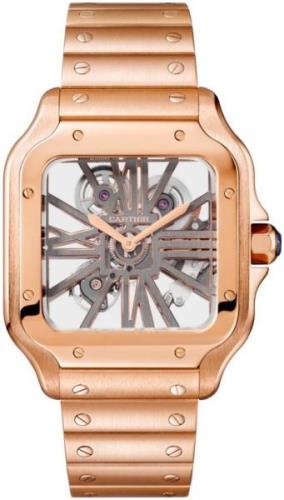 Cartier Herrklocka WHSA0016 Santos De Skelettskuren/18 karat roséguld