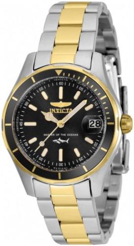 Invicta Damklocka 35605 Pro Diver Svart/Gulguldtonat stål Ø34 mm