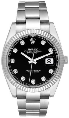 Rolex Herrklocka 126334-0011 Datejust 41 Svart/Stål Ø41 mm