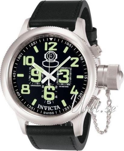 Invicta Herrklocka 7000 Russian Diver Svart/Läder Ø51.5 mm