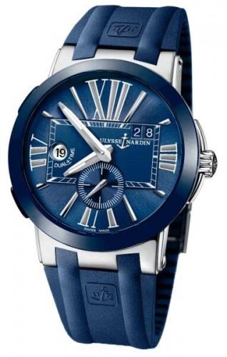 Ulysse Nardin Herrklocka 243-00-3-43 Dual Time Blå/Gummi Ø43 mm