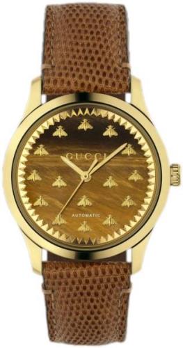 Gucci YA1264121 G-Timeless Brun/Läder Ø38 mm