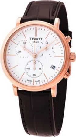 Tissot Herrklocka T122.417.36.011.00 Carson Vit/Läder Ø41 mm