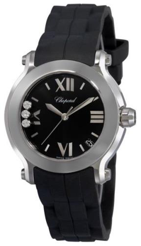 Chopard Damklocka 278475-3014 Happy Sport Svart/Gummi Ø36 mm