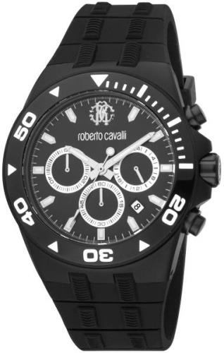 Roberto Cavalli by Franck Muller Herrklocka RC5G016P0035 Svart/Gummi