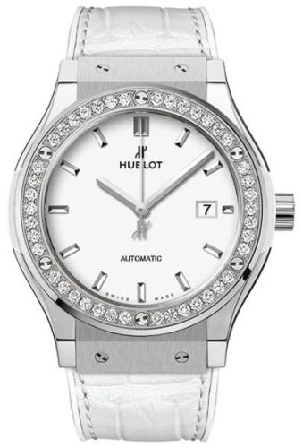 Hublot Herrklocka 542.NE.2010.LR.1204 Classic Fusion Vit/Läder Ø42