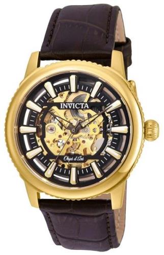 Invicta Herrklocka 22611 Svart/Läder Ø42 mm