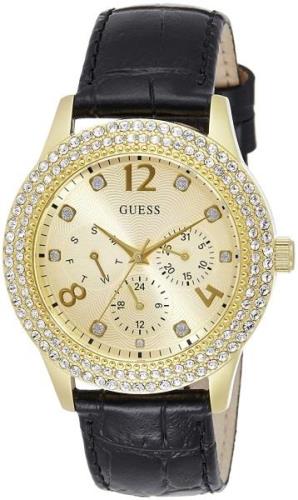 Guess Damklocka W1159L1 Analog Gulguldstonad/Läder Ø40 mm