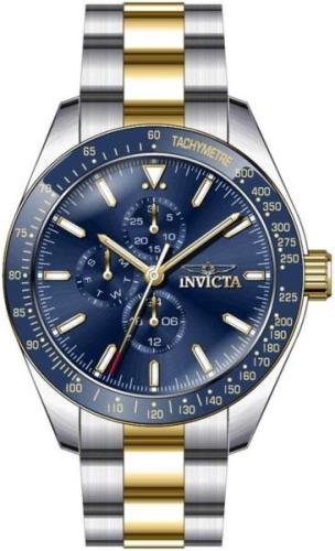 Invicta Herrklocka 39076 Aviator Blå/Gulguldtonat stål Ø45 mm