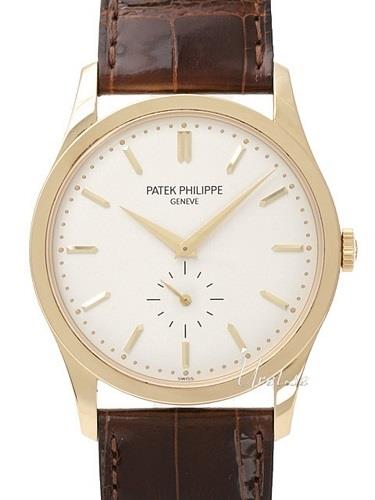 Patek Philippe Herrklocka 5196J/001 Calatrava Vit/Läder Ø37 mm