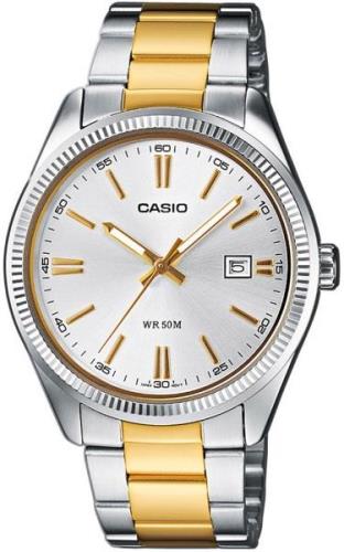 Casio Herrklocka MTP-1302PSG-7A Silverfärgad/Gulguldtonat stål Ø39