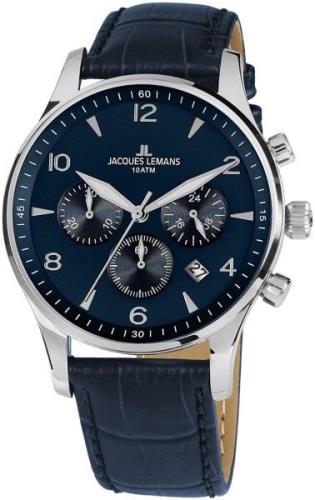 Jacques Lemans Herrklocka 1-1654.2ZC London Blå/Läder Ø40 mm