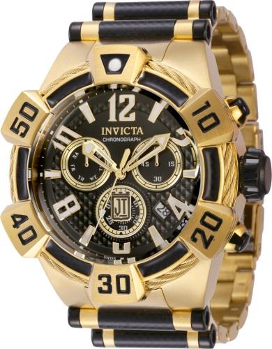 Invicta Herrklocka 40427 Jason Taylor Svart/Gulguldtonat stål Ø52 mm