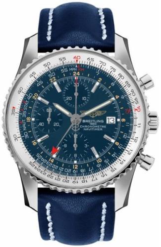 Breitling Herrklocka A24322121C1X1 Navitimer World Blå/Läder Ø46 mm