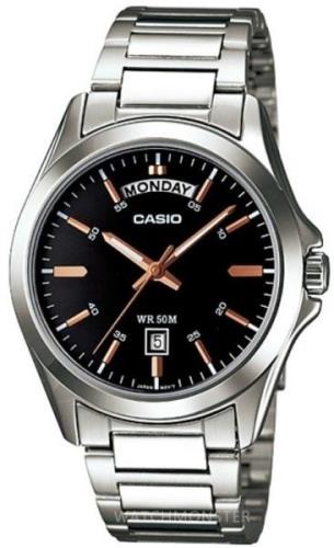 Casio Herrklocka MTP-1370D-1A2VDF Quartz Svart/Stål Ø39.8 mm