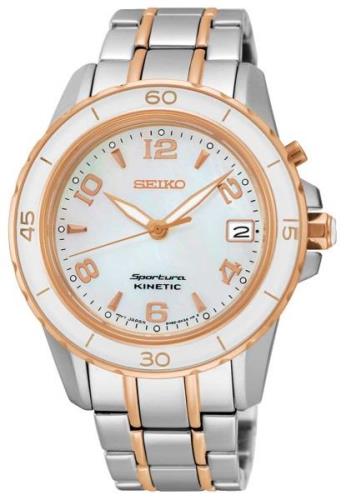 Seiko Damklocka SKA878P1 Sportura Vit/Roséguldstonat stål Ø37 mm